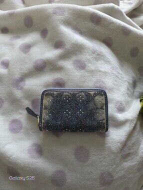 Coach crystal denim wallet